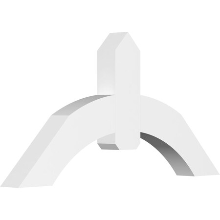 Ekena Millwork Archdale Architectural Grade PVC Gable Bracket, 48"W x 24"H x 4"D x 6"F, 12/12 Pitch GBP048X24X0406ARC00